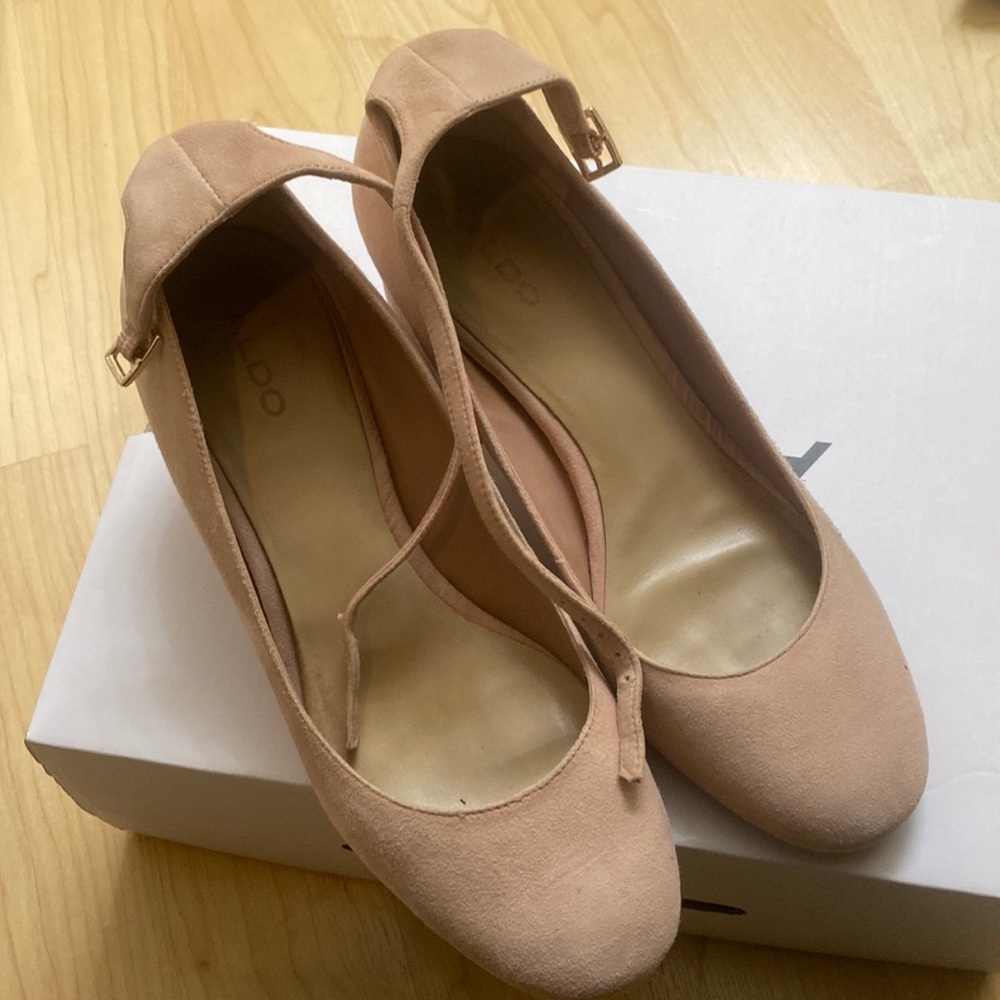 Blush pink Aldo block heels